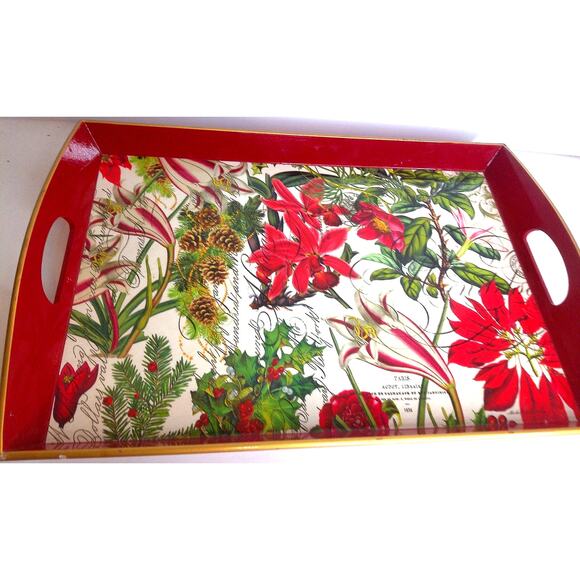 Vintage Michel Design Works Decorative Christmas Holiday Tray - Picture 2 of 9